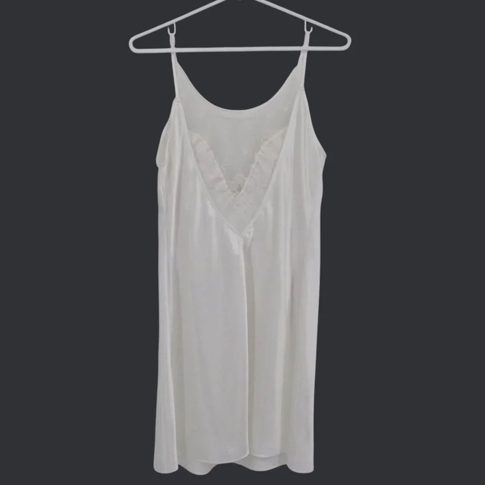 California Dynasty Satin Night Gown Womens XS White Fairy Boho Romantic Feminine